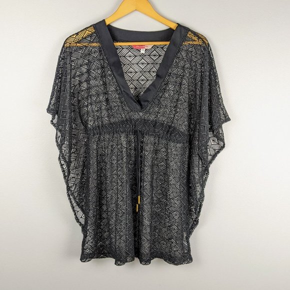 Ella Moss Isla Black Lace Swim Beach Cover Up S - Picture 2 of 10